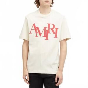 NEW AMIRI men's staggered t-shirt in birch